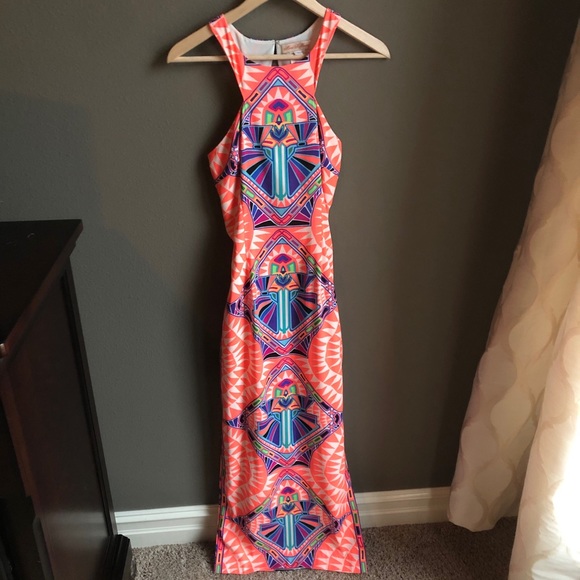 Mara Hoffman Maxi Dress Cut Out Back Orange - Picture 6 of 11